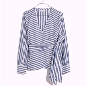 Madewell striped wrap top size XS